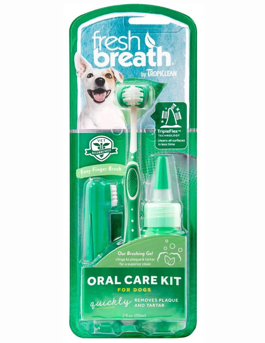 Tropiclean Fresh Breath Kit Higiene Dental - Kit de higiene dental para perro