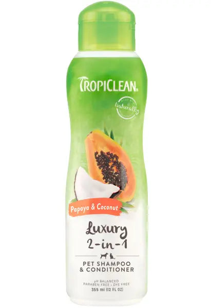 Tropiclean CHAMPU Y ACONDICIONADOR 2EN1 PAPAYA COCO - Champú y acondicionador para perro