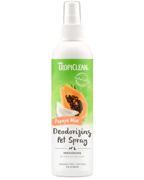 Tropiclean Spray Desodorizante Papaya Coco - Spray desodorante para perro y gato