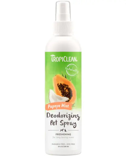 Tropiclean Spray Desodorizante Papaya Coco - Spray desodorante para perro y gato