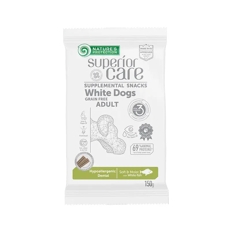 NATURE'S P SC WHITE DOG SNACK HYPO DENTAL PESCADO BL | 110GR