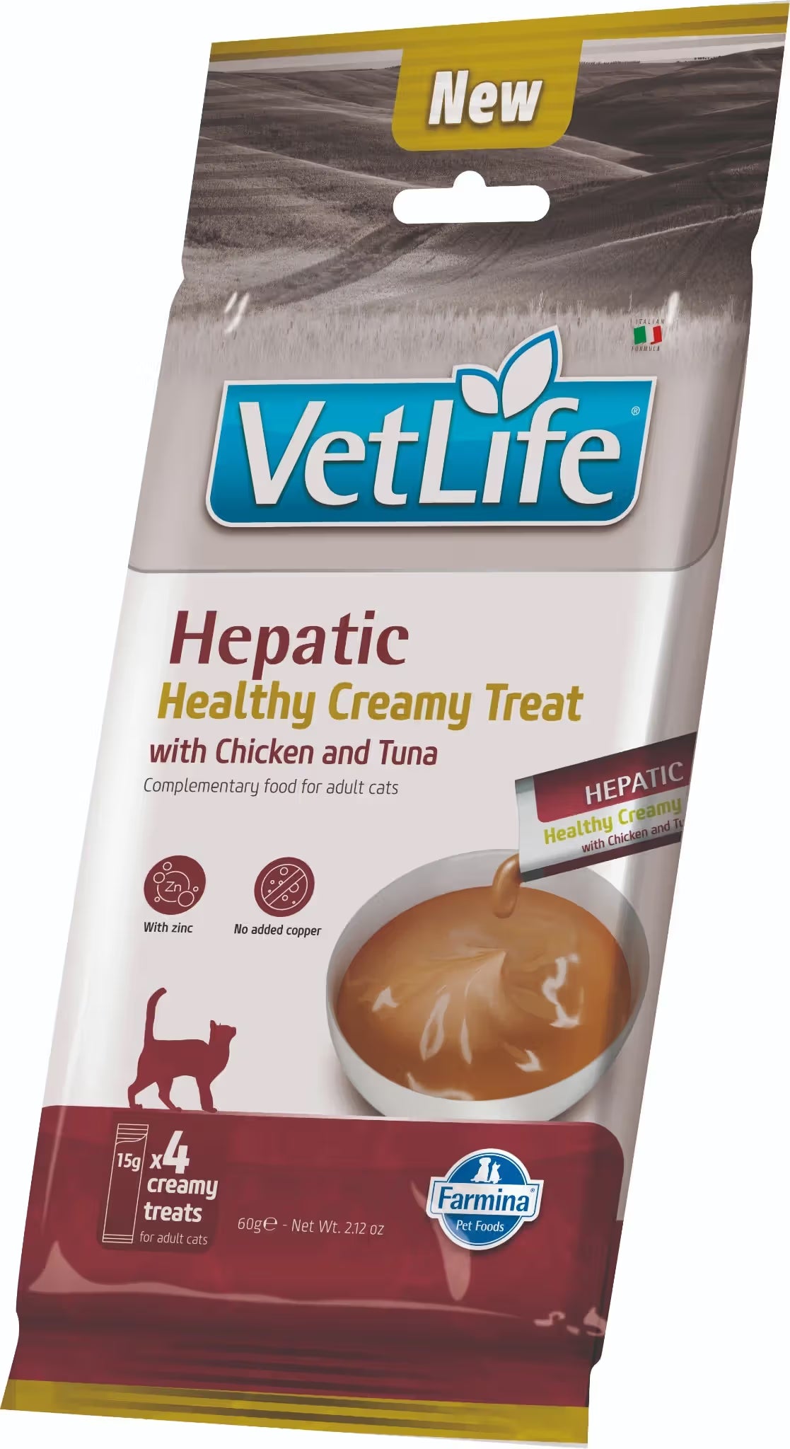 Farmina Vet Life Creamy Gato Hepatic Pollo y Atún - Comida húmeda para gatos con problemas hepáticos