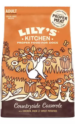 Lilys Kitchen Countryside Casserole Perro Adulto Grain-Free Pollo, Pato y Boniato - Pienso seco para perro