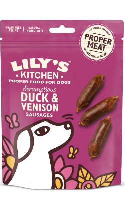 Biscoitos para cão Lilys Kitchen Dog Treats Duck and Venison Sausages | 70 g