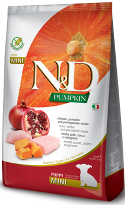Ração para cão N&D Pumpkin Dog Chicken, Pumpkin & Pomegranate Puppy Mini | 2.5 kg