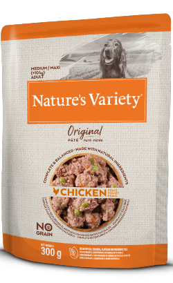 Ração húmida para Cão Natures Variety Dog Original No Grain Medium Maxi Frango Paté | Wet (Saqueta) | 2 x 300 g