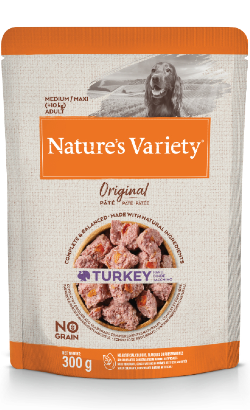 Ração húmida para Cão Natures Variety Dog Original No Grain Medium Maxi Peru Paté | Wet (Saqueta) | 2 x 300 g