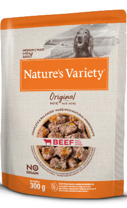 Ração húmida para Cão Natures Variety Dog Original No Grain Medium Maxi Vaca Paté | Wet (Saqueta) | 2 x 300 g