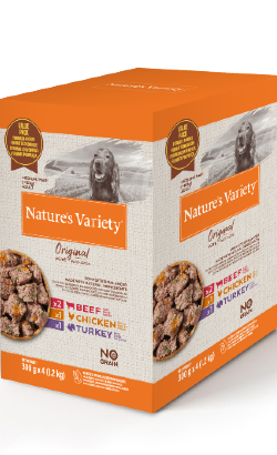 Ração húmida para Cão Natures Variety Dog Original No Grain Medium Maxi Paté Multipack | Wet (Saqueta) | 4 x 300 g