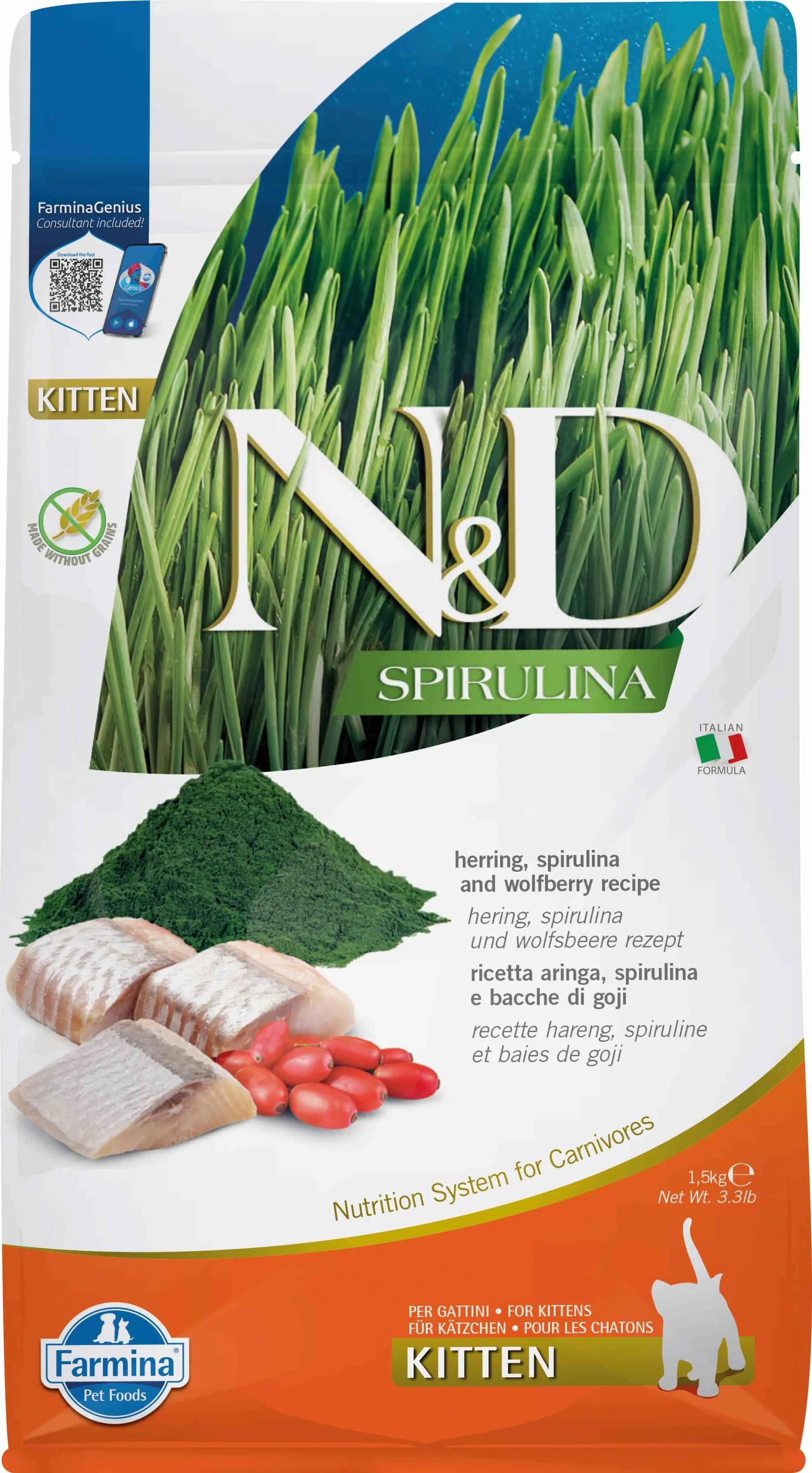 Farmina Nd Gato Espirulina Gatinho Arenque | 1.5Kg