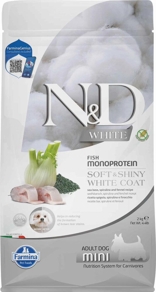 FARMINA ND WHITE DOG LUBINA SPIRULINA MINI | 2KG