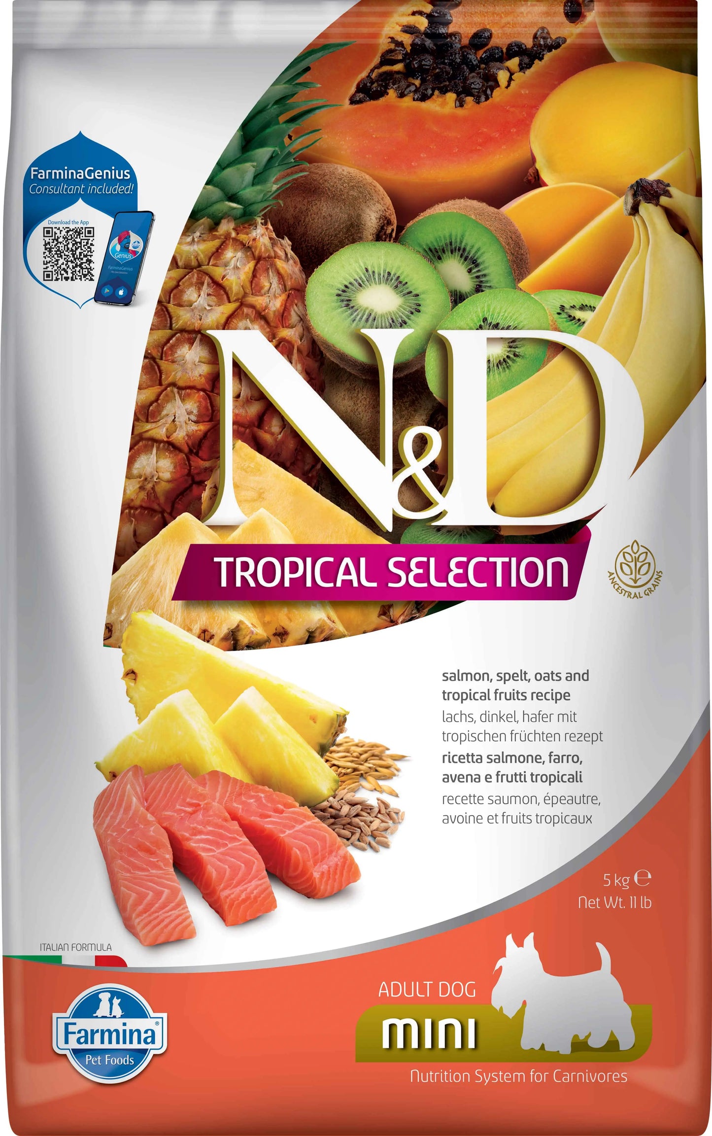 FARMINA ND DOG TROPICAL SELECTION MINI SALMÓN | 5KG