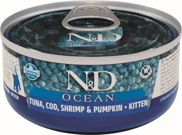 FARMINA ND CAT KITTEN OCEAN ATÚN BACALAO CALABAZA | 24 X 70GR
