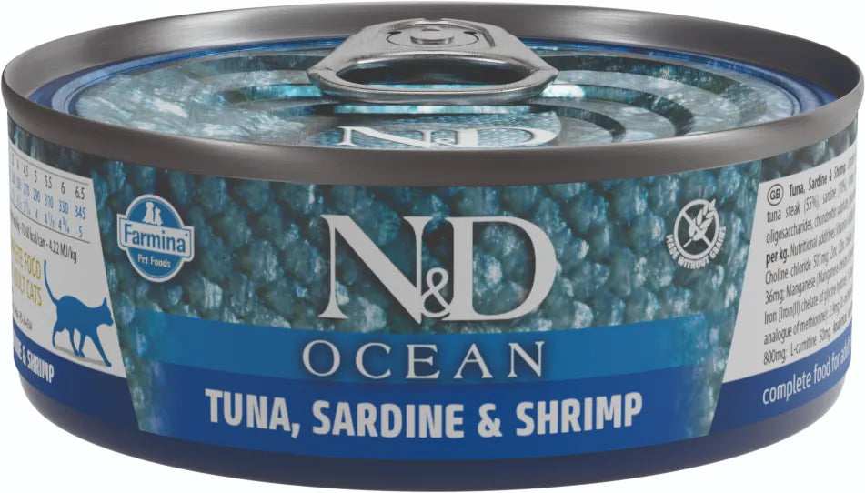 Farmina ND Ocean Gato Atum, Sardinha e Gamba - Ração húmida para gato