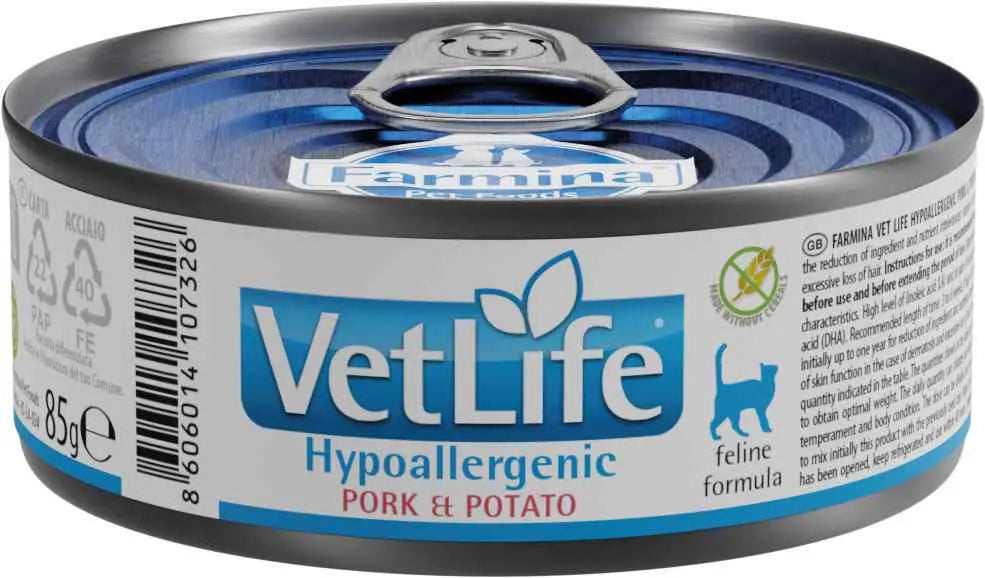 FARMINA VET LIFE CAT HYPOALLERGENIC PORK BOX | 12 X 85GR