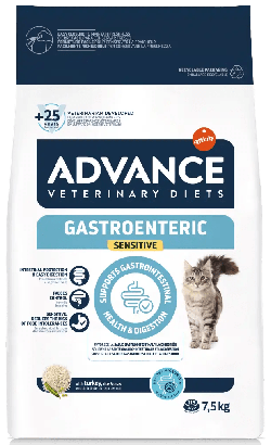 Ração Veterinária para Gatos Advance Vet Cat Gastroenteric Sensitive | 7,5 Kg