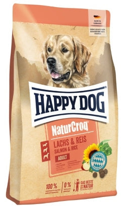 Happy Dog NaturCroq Perro Salmón y Arroz - Pienso seco para perro con salmón y arroz