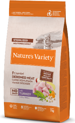Ração para Gatos Natures Variety Cat No Grain Sterilized Peru | 7 kg