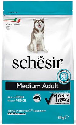 Ração para Cão Schesir Dog Medium Adult Maintenance with Fish | 3 kg