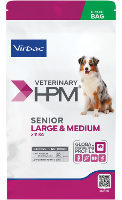 Virbac HPM Senior Dog Large and Medium Breeds Pork and Poultry - Dry food for dogs