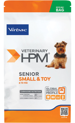 Virbac HPM Senior Dog Small & Toy Cerdo y Aves - Pienso seco para perro sénior
