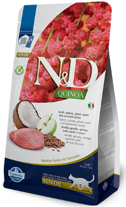 Ração para Gato N&D Quiona Cat Lamb, Green Apple & Coconut Senior | 1,5 kg