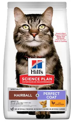 Hills Science Plan Gato Adulto Bolas de Pelo y Pelaje Perfecto Pollo - Pienso seco para gato para control de bolas de pelo