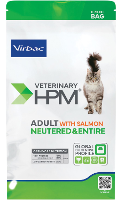 Virbac HPM Adulto Neutered & Entire Cat with Salmon Porco e Aves - Ração seca para gato adulto