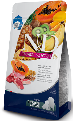Ração para cão N&D Tropical Selection Lamb & Tropical Fruits Puppy Medium Maxi | 10 kg