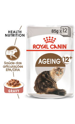 Ração húmida para Gatos Royal Canin Cat Ageing +12 in Gravy | Wet (Saqueta) | 12 x 85 g