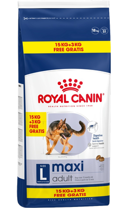 Ração para Cão Royal Canin Dog Maxi Adult - Bónus | 15 kg + 3 kg Oferta