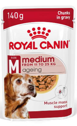 Ração húmida para Cão Royal Canin Dog Medium Ageing 10 + | Wet (Saqueta) | 10 x 140 g