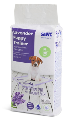 Savic Tapetes para cão Puppy Trainer Pads Lavender | M | 30 Unidades