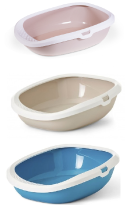Caixa de areia para Gatos Savic WC Gizmo | L -Branco/Azul