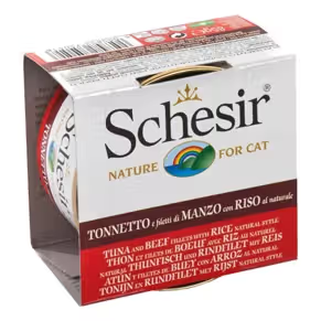 Schesir Gato Adulto Atum, Carne Bovina e Arroz - Ração húmida para gato
