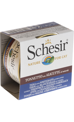 Ração húmida para Gatos Schesir Cat Atum com Sardinha e Arroz ao Natural | Wet (Lata) | 14 x 85 g