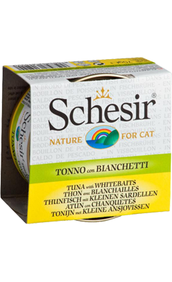 Ração húmida para Gatos Schesir Cat Atum com Sardinha em Caldo de Peixe | Wet (Lata) | 14 x 70 g