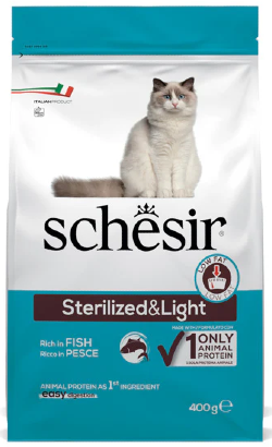 Schesir Adult and Senior Sterilised Cat Light Fish - Dry food for sterilised cats and weight control