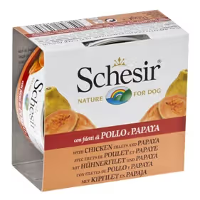 Schesir Perro Adulto y Senior Filete de Pollo con Papaya en Gelatina - Comida húmeda para perro