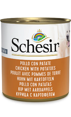 Ração húmida para Cão Schesir Dog Frango e Batata em Gelatina | Wet (Lata) | 16 x 285 gr