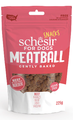 Biscoitos para cão Schesir Dog Snacks Meatballs Beef | 225 g