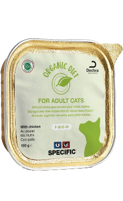Ração húmida para Gatos Specific Cat F-BIO-W Organic Chicken | Wet (Terrina) | Cx c/ 8 terrinas 100 g