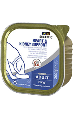 Ração Veterinária húmida para Cão Specific Dog CKW Heart & Kidney Support | Wet (Terrina) | Cx c/ 6 terrinas 300 g