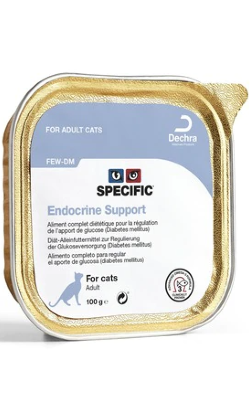 Ração Veterinária húmida para Gatos Specific Cat FEW-DM Endocrine Support | Wet (terrina) | Cx c/ 7 terrinas 100 g