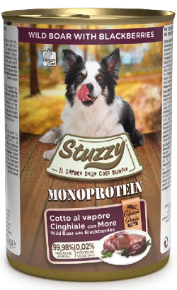 Ração húmida para Cão Stuzzy Monoprotein Grain & Gluten Free Dog | Wild Boar | Wet (Lata) | 6 x 400 g