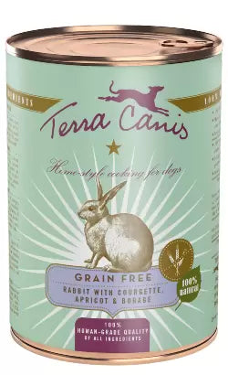Terra Canis Perro Adulto y Senior Grain-Free Conejo con Calabacín, Albaricoque y Borraja - Comida húmeda para perro