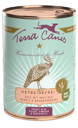 Alimento Húmido para Cão Terra Canis Sem Cereais Peru com Aipo, Abóbora e Agrião | Wet (Lata) | 400 g