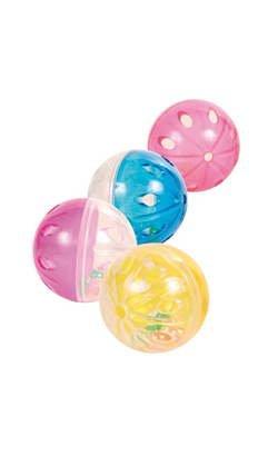 Brinquedo para Gatos Trixie Bolas Chocalho Plástico com Guizo e Boneco | 2 Unidades