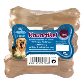 Huesos masticables de cuero crudo Trixie para perros (blíster de 3)
