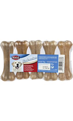 Snack para cão Trixie Chewing Bones of Rawhide (Blister c/ 5 Unidades) | 8 cm